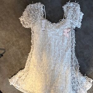 Betsey Johnson Ivory Textured Mini Dress